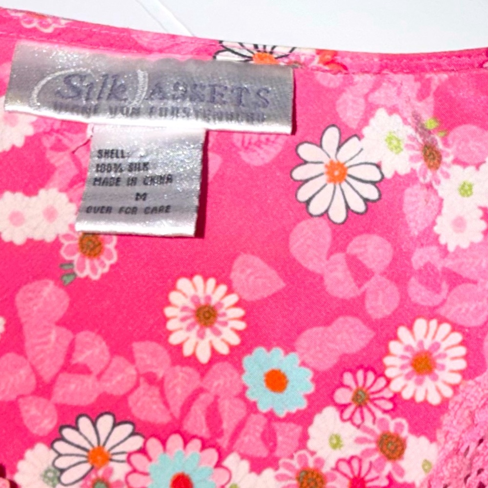 Vintage Diane Von Furstenberg 100% Silk Assets DVF slip dress pink floral maxi - Picture 7 of 10